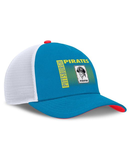 Nike Blue Pittsburgh Pirates Neon 90s Rise Structured Performance Adjustable Trucker Hat for men
