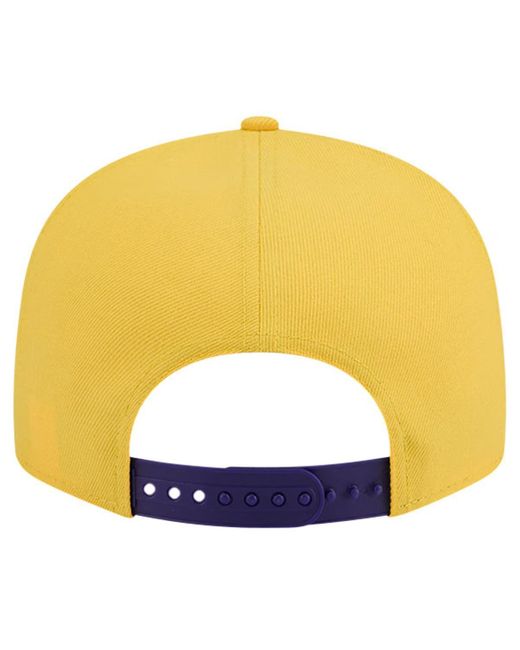 KTZ Blue White/purple Los Angeles Lakers Throwback Gradient Tech Font 9fifty Snapback Hat for men
