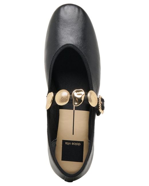 Dolce Vita Black Relan Embellished Mary Jane Flats