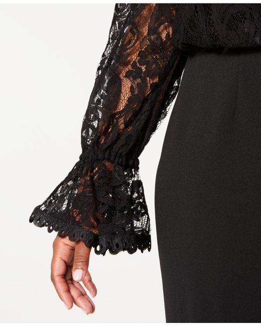 adrianna papell off the shoulder lace jumpsuit