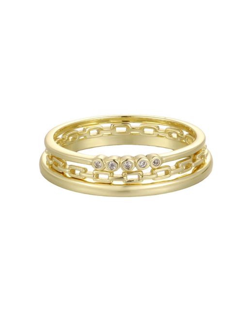 Adornia Metallic Cubic Zirconia Stackable Ring