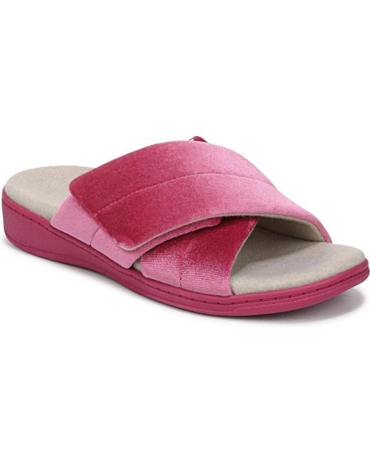 Vionic Pink Relax Ii Open Toe Slippers