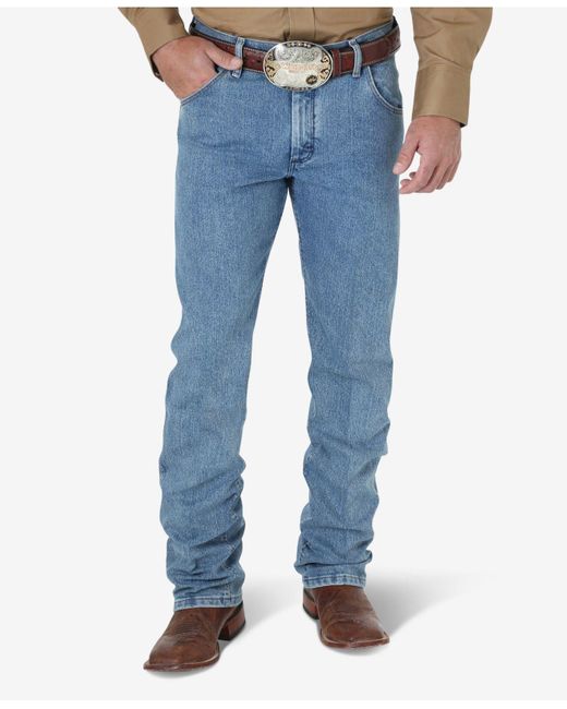 Wrangler Blue Premium Performance Advanced Comfort Cowboy Cut Regular Fit Jeans for men