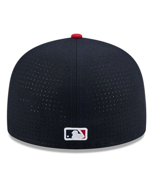 KTZ Blue Navy/red Cleveland Guardians 2025 Mlb All-star Game Workout Side Patch 59fifty Fitted Hat for men
