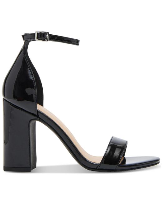 Madden Girl Black Sasha Two-piece Block-heel Dress Sandals