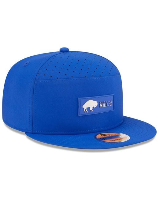 KTZ Blue Buffalo Bills 2025 Sideline Throwback Split Panel 9fifty Snapback Hat for men