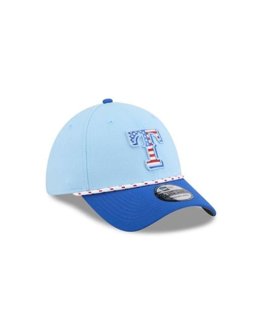 KTZ Light Blue/blue Texas Rangers 2025 Fourth Of July 39thirty Flex Hat for men