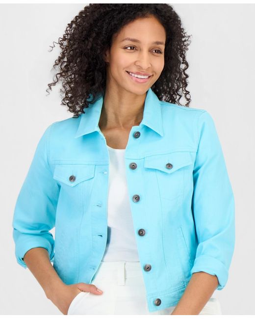 Style & Co. Blue Classic Denim Jacket