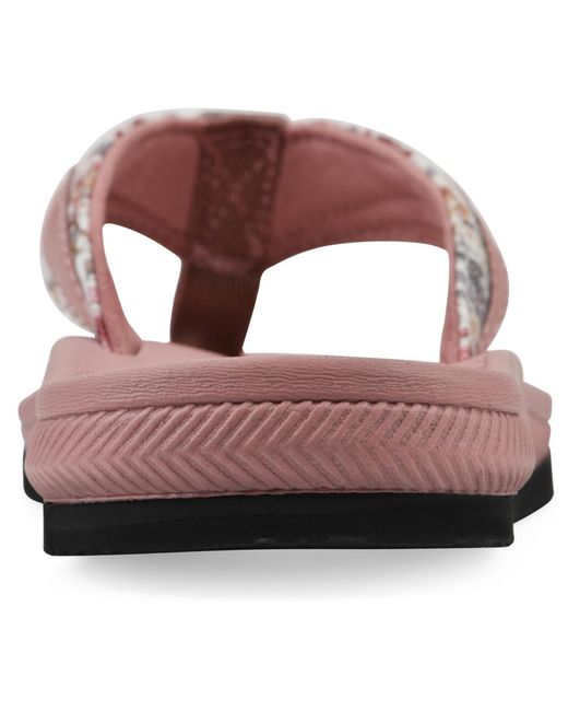 White Mountain Pink Bays Round Toe Flat Sandals