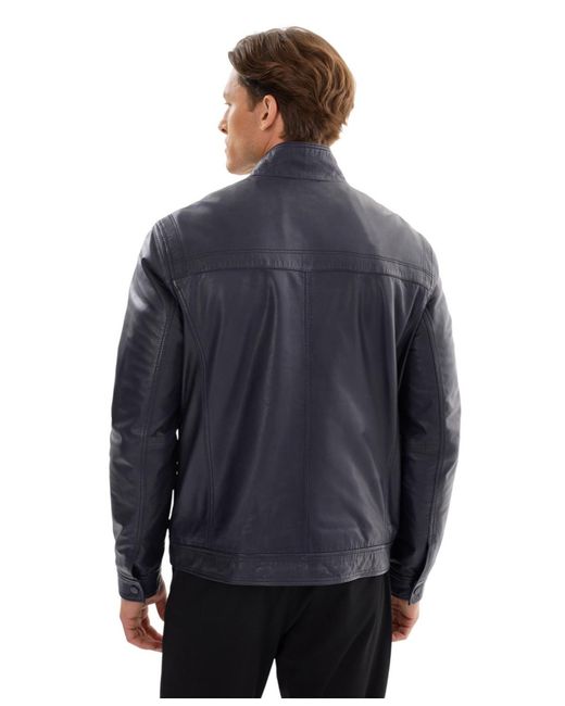 Regency Leathers Blue Adrian Leather Jacket for men