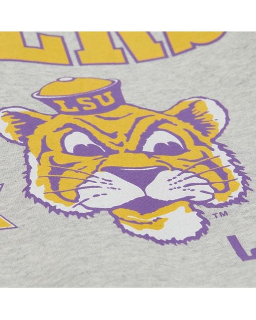 Mitchell & Ness Gray Lsu Tigers All Over Print Sweatshirt for men