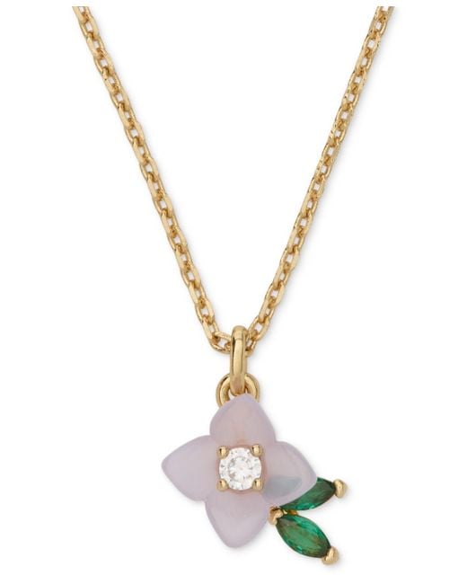 Kate Spade Metallic Cubic Zirconia And Resin Appreciate You Pendant Necklace