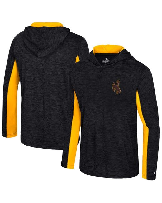 Colosseum Athletics Blue Wyoming Cowboys Always Sunny Quarter-zip Hoodie for men