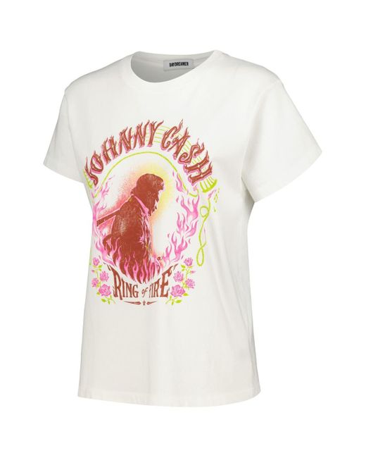 Daydreamer White Johnny Cash Ring Of Fire Tour T-shirt