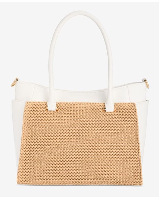 INC International Concepts Natural Caitii Medium Straw Satchel