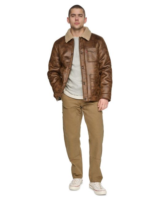 Levi's Brown Shearling Classic-fit Ranch Jacket for men