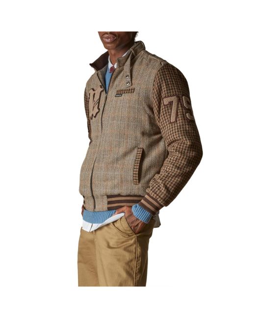 Members Only Brown Tweed Varsity Jacket for men