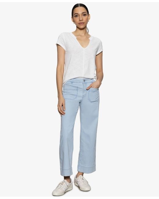 Sanctuary Women's Blue Marine Comfort Stretch Wide Leg Pants