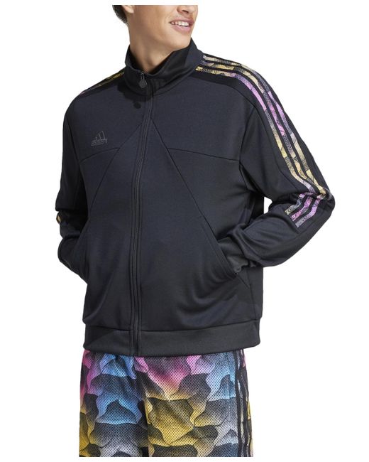 Adidas Blue Tiro Relaxed Fit Three-stripes Track Jacket for men