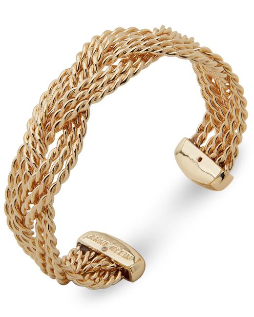 Anne Klein Metallic Tone Roped Braided Cuff Bracelet