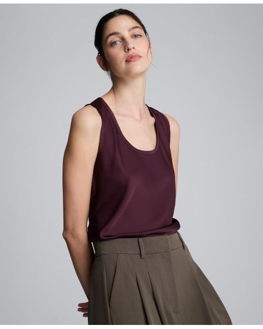 Kenneth Cole Purple Scoop Neck Sleeveless Tank Top