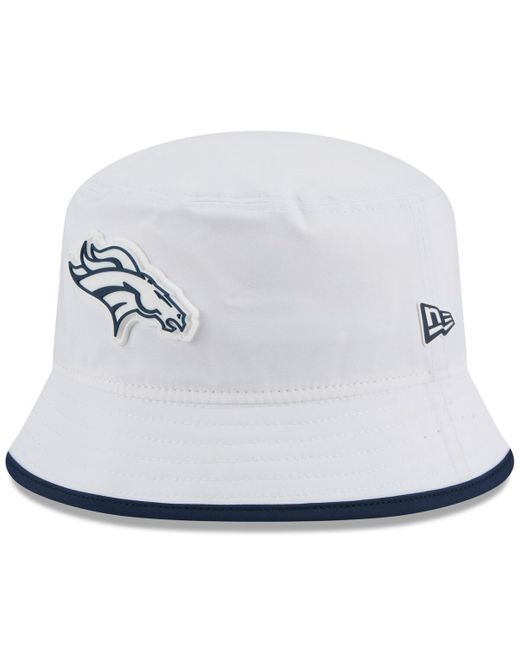 KTZ White Denver Broncos 2025 Nfl Training Camp Stretch Bucket Hat for men