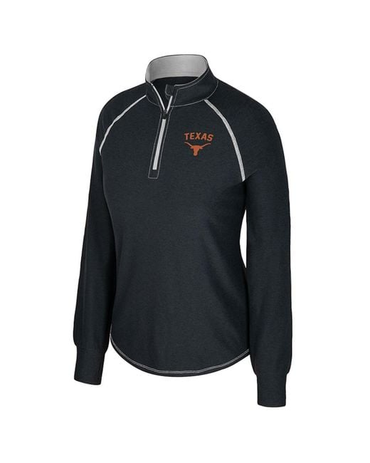 Colosseum Athletics Black Texas Longhorns Bikram Raglan Quarter-zip Sweatshirt