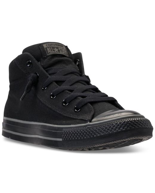 Converse Black Men's Chuck Taylor All Star Street Mid Casual Sneakers From Finish Line for men