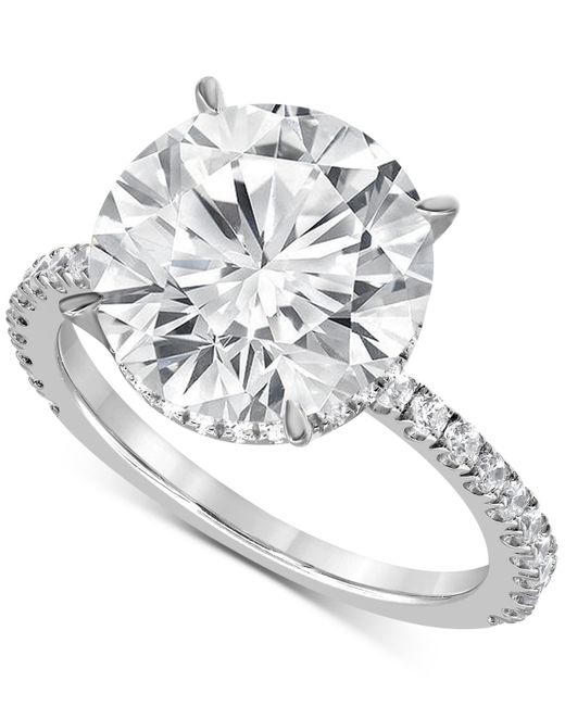 Badgley Mischka White Certified Lab Grown Diamond Hidden Halo Engagement Ring (4 Ct. T.w.
