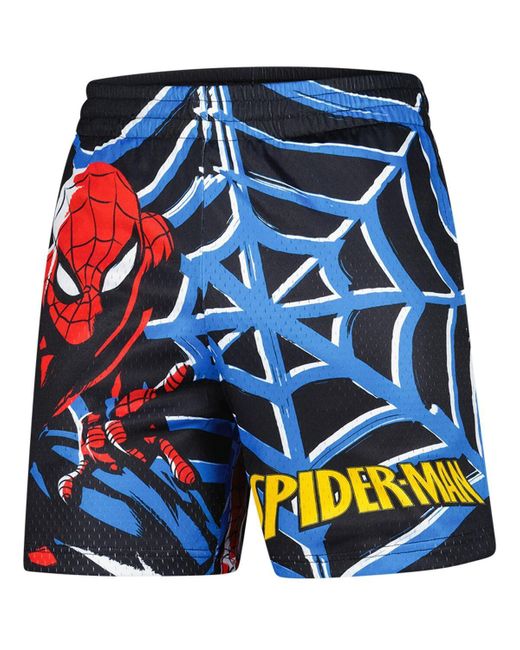 Lids Blue Spider-man Big Print Mesh Shorts for men