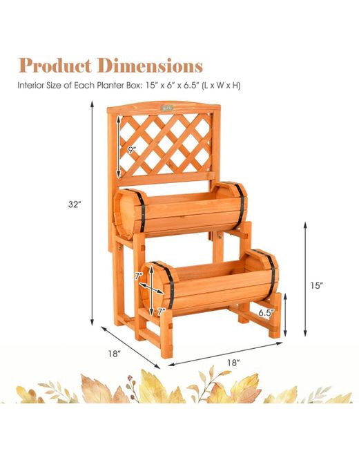 SUGIFT Orange 2-tier Raised Garden Bed
