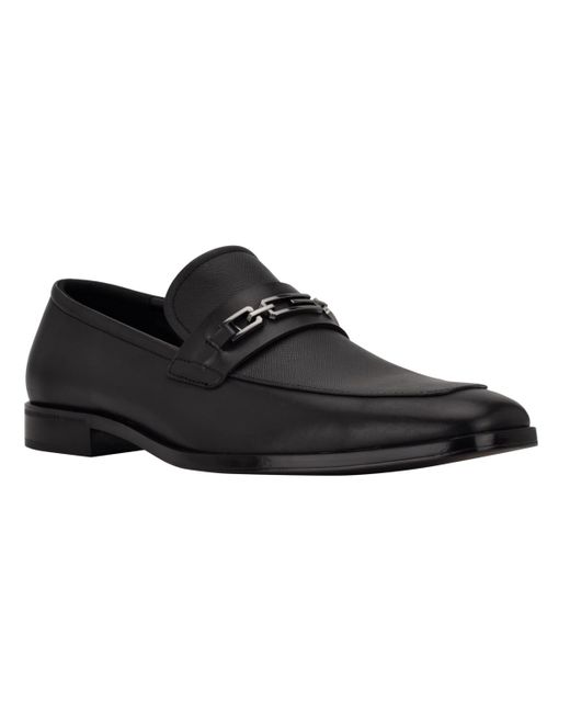 Guess Black Hendo Square Toe Slip On Dress Loafers for men