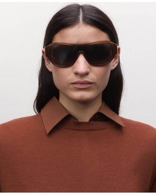 Mango Brown Wool Round-neck Sweater