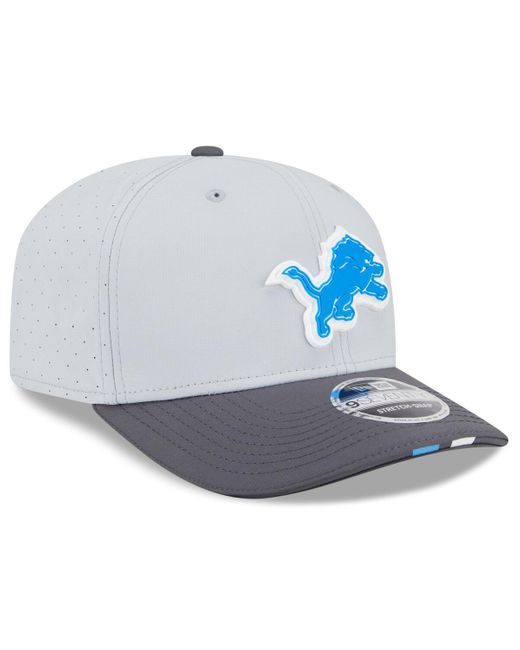 KTZ Blue Gray/graphite Detroit Lions 2025 Nfl Training Camp 9seventy Adjustable Hat for men