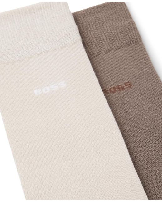 Boss White 2-pack Regular Length Solid Socks for men