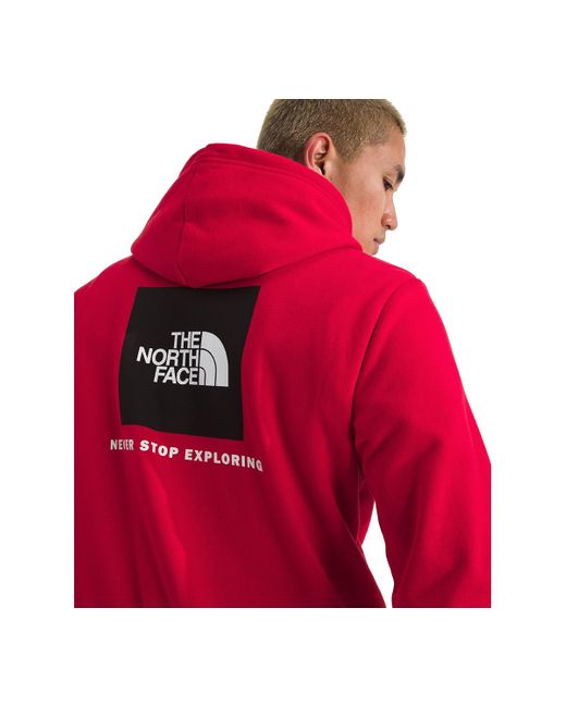 The North Face Red Evolution Box Never Stop Exploring Hoodie for men