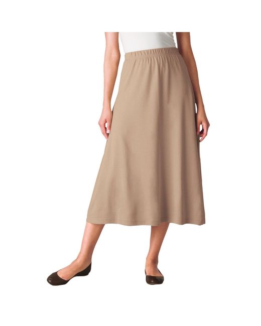 Woman Within Natural Within 7-day Knit A-line Skirt