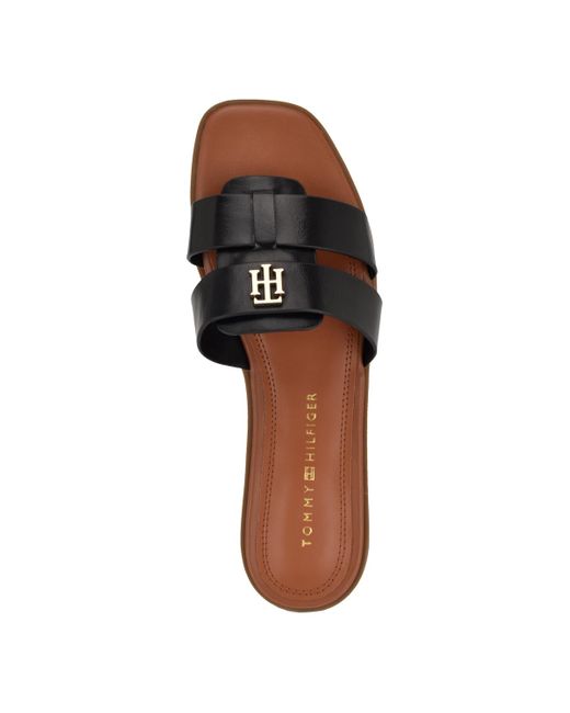 Tommy Hilfiger Brown Pixee Flat Slide Sandals