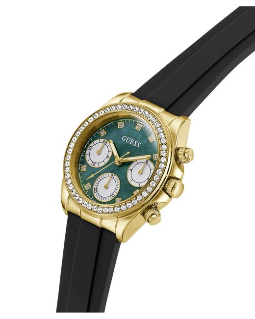 Guess Metallic Gold-tone Silicone Multi-function Watch