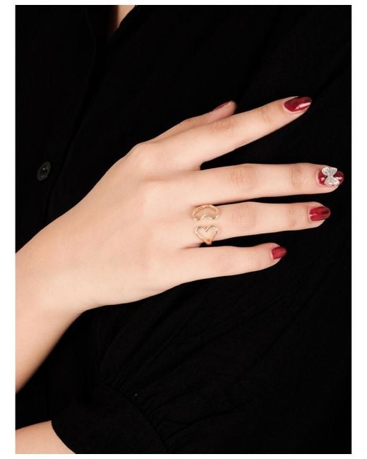 DEVATA Metallic Couple Heart Ring