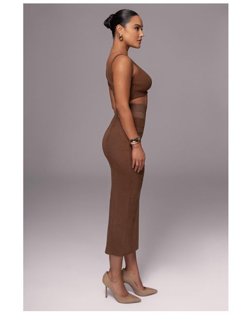 JLUXLABEL Brown Phoenix Suede Skirt