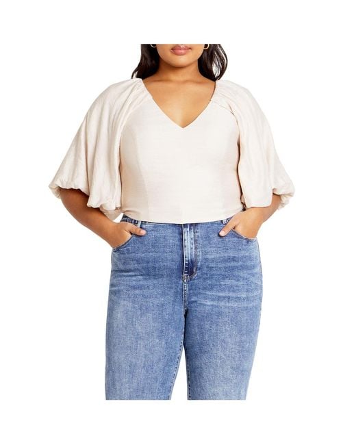 City Chic Blue Plus Size Peta Top