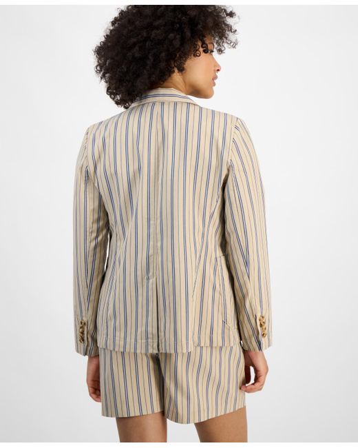 Tommy Hilfiger Natural Striped Two-button Blazer