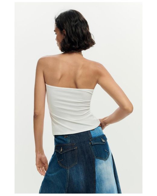 Desigual Black Strapless Top