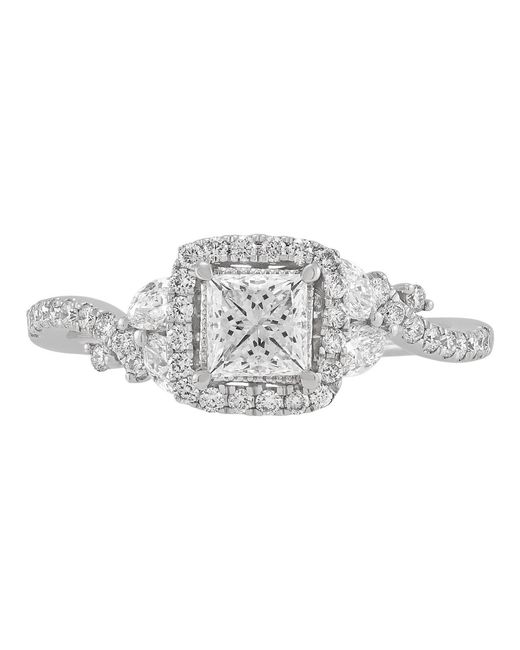 Macy's Gray Princess Cut Halo Ring (1 Ct. T.w.