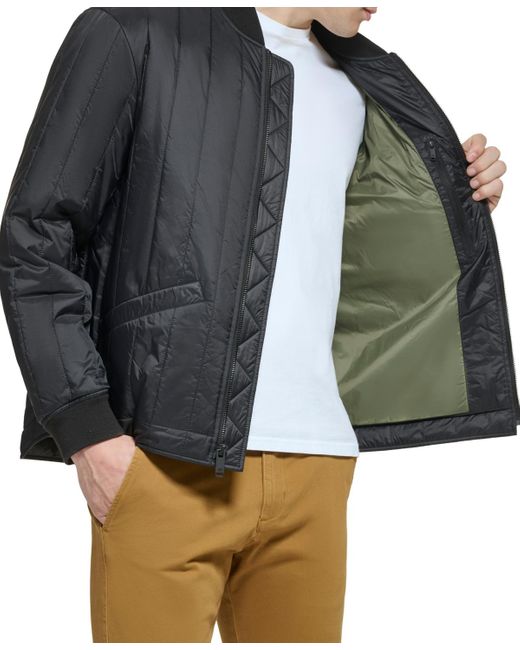 Dockers Gray Quilted Bomber Jacket for men