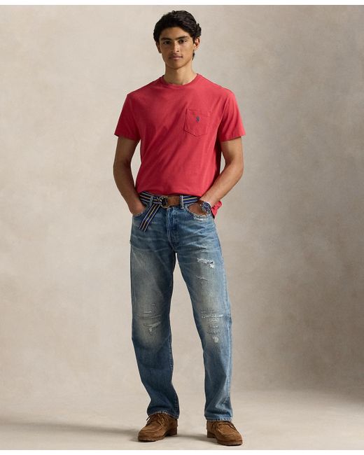 Polo Ralph Lauren Red Classic Fit Crew Neck Pocket T-shirt for men