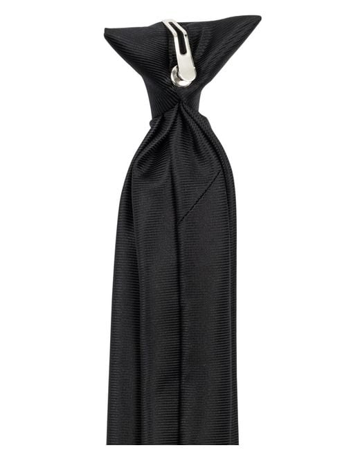 Calabrum Black Slim Solid Clip-on Tie for men
