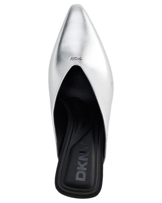 DKNY Metallic Cadena Heeled Loafer Mule Sandal
