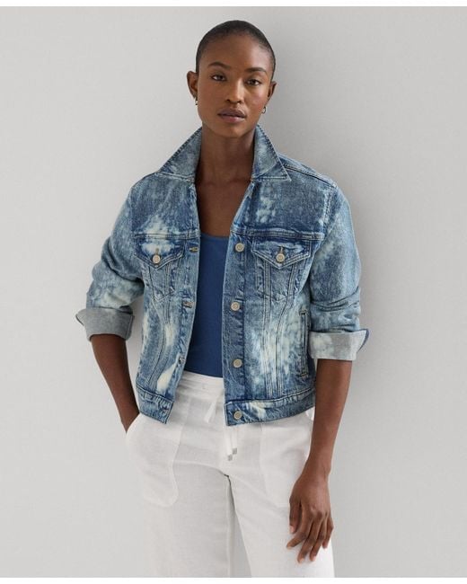 Ralph Lauren Bleach splattered Denim Jacket in Blue Lyst